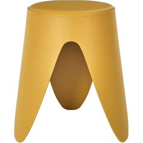 Tabouret Léger Empilable en Plastique - Tabouret Gain de Place Modulable Jaune D 30 x H 46 cm - Livraison gratuite (1/5)