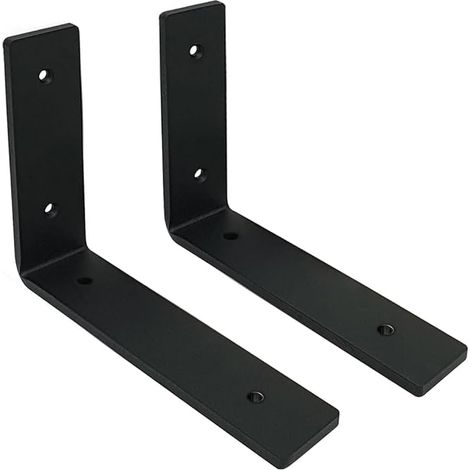 Set of 2 Wall Brackets for Heavy Industrial Shelves, Heavy Load Brackets, L-Shaped Brackets, 5 mm Thick with Screws (15 cm) (1/5)