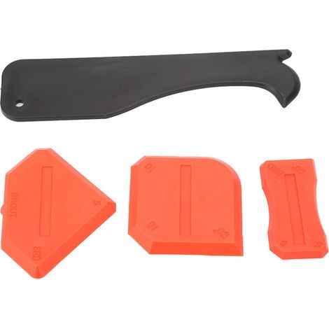 Set mit 4 Dichtstoff- und Silikonspachteln für Fliesen, Glas und Fugen (Rot) (1/5)