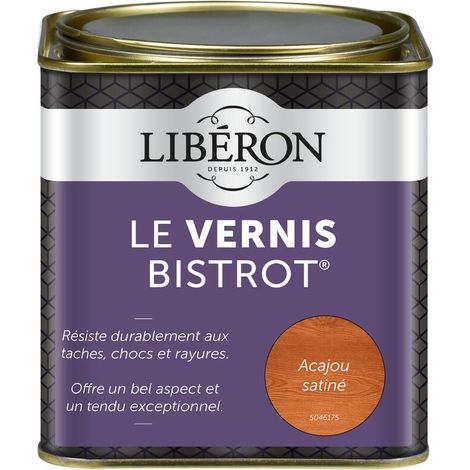 Vernis bistrot® pour meubles et objets LIBERON Acajou satin 0,5L (1/4)
