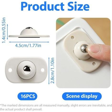 Mini-Möbelrollen, Möbelräder, 360° drehbare Universal-Stahlrollen, Flachrollen für Kleingeräte, Aufbewahrungsboxen, Behälter (16 Stück, Beige) (1/4)