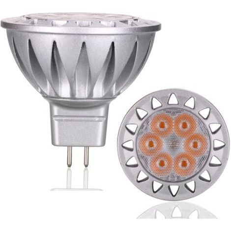 Ampoules LED 5 W remplacent un équivalent halogène de 20 W 35 W, blanc chaud doux 2700 K, 12 V basse tension MR16 GU5.3 pour éclairage extérieur de paysage, non variable, 450 lm, 38 degrés, lot d (1/5)