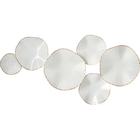 Decoración de pared moderna obra de arte hecha a mano hierro blanco/dorado Neodynium (1/5)