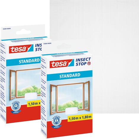tesa STANDARD 55680-00500-04 Fliegengitter (B x H) 150 cm x 180 cm Weiß 2 St.