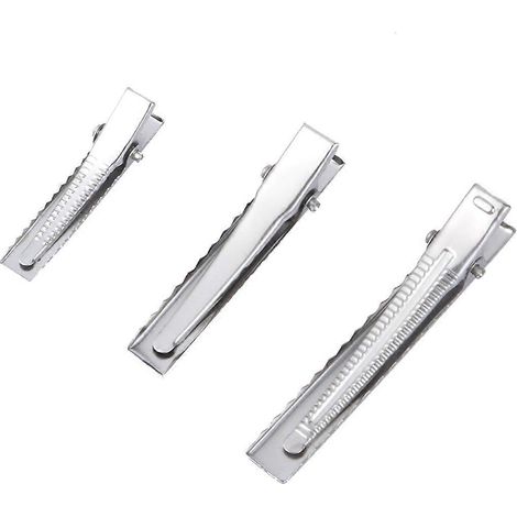 30 pinces à cheveux en acier inoxydable à une seule branche, style crocodile, pour la création de nœuds et autres bijoux (3,2 cm + 4,5 cm + 5,6 cm) (1/2)