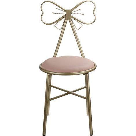 Tabouret de maquillage 79.5cm – Housse en cuir PU rose – Capacité 150kg – Pour chambre et salle de bain – Design moderne (1/4)