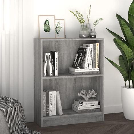 Bibliothèque, Étagère de Rangement, Meuble pour Dossier, Armoire de Rangement Sonoma gris 60x24x74,5 cm Bois d'ingénierie AXZ64225 (1/5)