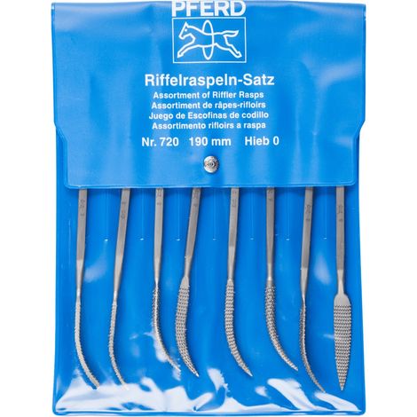 PFERD TOOLS Präzisions-Riffelfeilen-Set Typ 720 P 190mm Schweizer Hieb 0, grob (1/2)