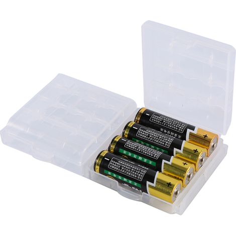10 Pièces Boîtier de Rangement Transparent pour Piles AA AAA, Coffret de Stockage en Plastique Dur Multifonction (1/5)