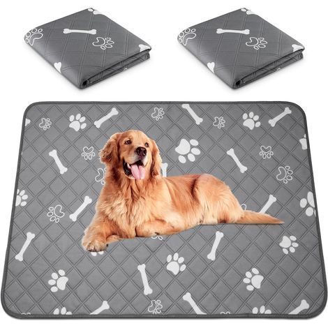 Set of 2 reusable dog training pads, absorbent and waterproof, washable for home/car/travel - 45 x 60 cm (1/5)