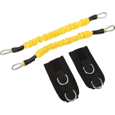 Bande de Résistance élastique Jaune pour la Cheville, Sangle de Résistance pour l'entraînement des Jambes, avec Poignets Sécurisés, pour Une Remise en Forme Totale du Corps (1/5)