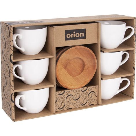 Tazza in porcellana bianca con piattino WHITELINE 100 ml 6 pz.