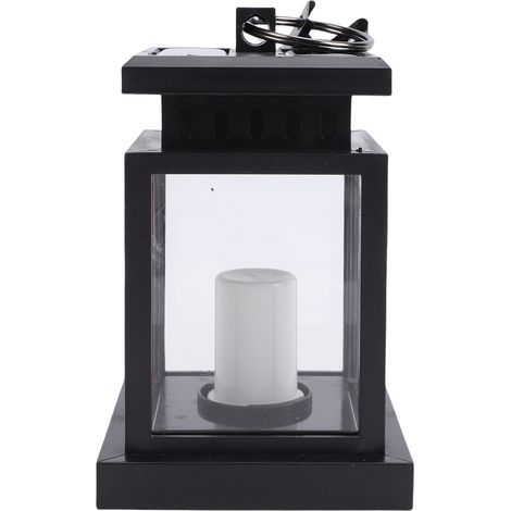Lampada LED solare Toivize - Fiamma tremolante - Impermeabile IP65 - Decorazione da giardino vintage - Nera - ABS - 12,5 cm - Durata della batteria 10 ore (1/5)