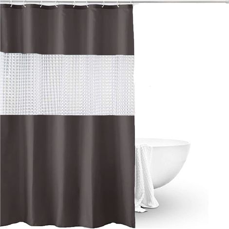 Tenda Doccia Antimuffa 180x200cm Copri Vasca Bagno Impermeabile Marrone 03353 (1/5)