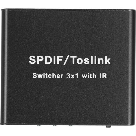 Commutateur SPDIF/TosLink 3x1 avec télécommande, 3 entrées, 1 sortie, 100-240 V (1/5)