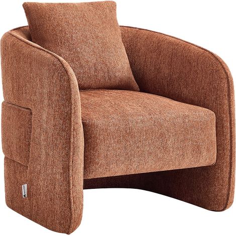 Poltrona in tessuto melange terracotta LANITO