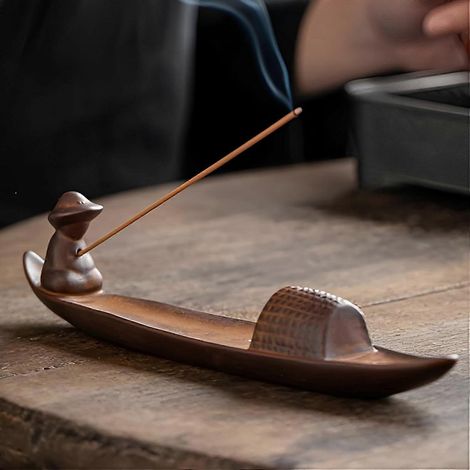 Porte-encens, récupérateur de cendres pour la méditation et le yoga, élégant porte-encens pour le bureau, le spa à domicile et la relaxation, pour une atmosphère apaisante. (1/5)
