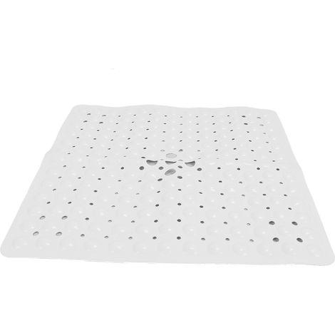 Tapis antidérapant pour douche et baignoire, lavable en machine, 53x53 cm, sécurité pour seniors, couleur blanc (1/5)