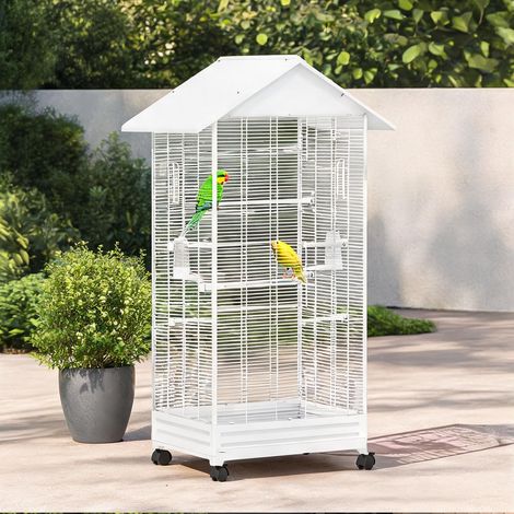 Cage pour oiseaux blanc en acier PP 79 x 65 x 155 cm (1/5)