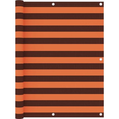 Écran de balcon 120 x 400 cm en tissu Oxford orange-marron, brise-vue pour balcon et terrasse, pare-vent résistant aux UV et hydrofuge, avec cordon de fixation (1/5)