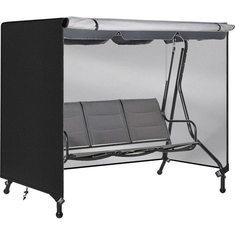 Housse de Balançoire Hollywood Imperméables,(220×150×170cm)Couverture de Protection Balancelle Hollywoodienne Coupe Vent,bache protection balancelle de jardin avec Boucle Coupe Vent420D (Noir) (1/5)