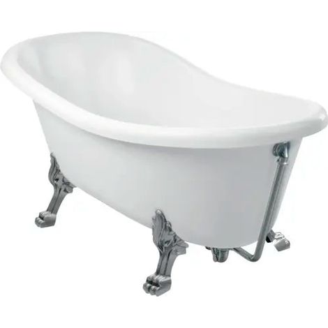 [NEUWERTIG] B-Ware Ovale Badewanne Set Wanne Rena Mineralguss Weiß Glatt Ablauf Füße 76,2x168 Cm