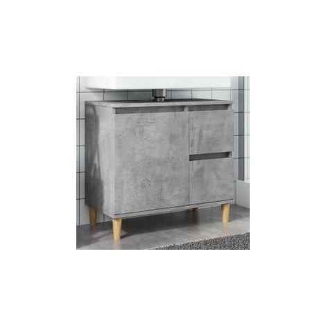 Armoire d'évier gris béton 65x33x60 bois d'ingénierie