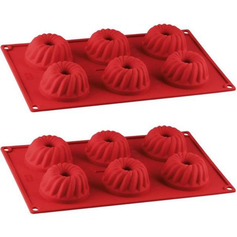 Lot de 2 moules a kougelhofs 6 empreintes - DR oeTKER - Flexxibel Love - 30 x 18 cm (1/3)