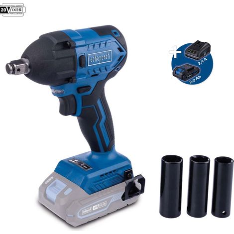 Scheppach BC-IW350-X Schlagschrauber-Set 1/2" 20V + 2Ah Akku und Ladegerät