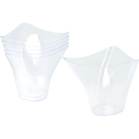 Lot de 6 Verrines en Plastique Réutilisable "Triangle" 150ml Transparent