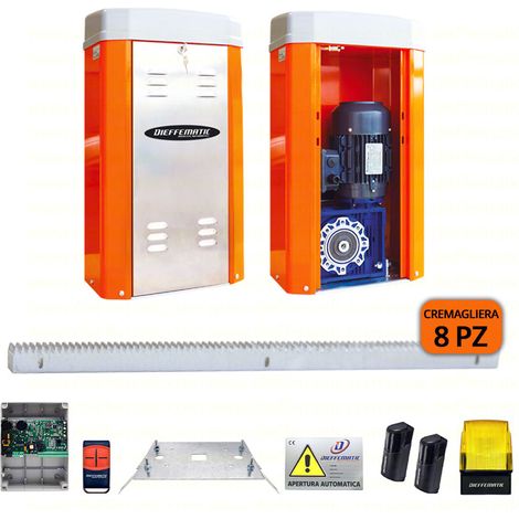 Kit Scorrevole Giga 5000kg 230v Inverter Con 8 Metri Di Cremagliera Zincata Dfm