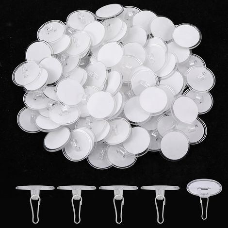 Environ 100 Pièces de Crochets Autocollants Transparents pour Tapis, Petits Disques Autocollants pour Tapis, Crochets Sans Percer, Crochets Autocollants Amovibles pour F (1/5)