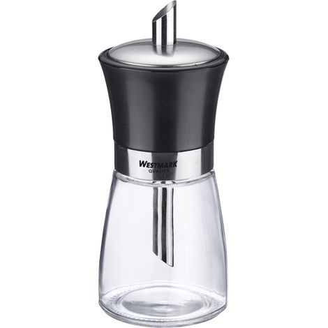 Westmark Zuccheriera, Capacità: 190 ml, Vetro/Acciaio Inox/Plastica, Blacky, Trasparente/Nero/Argento, 63592260 (1/2)