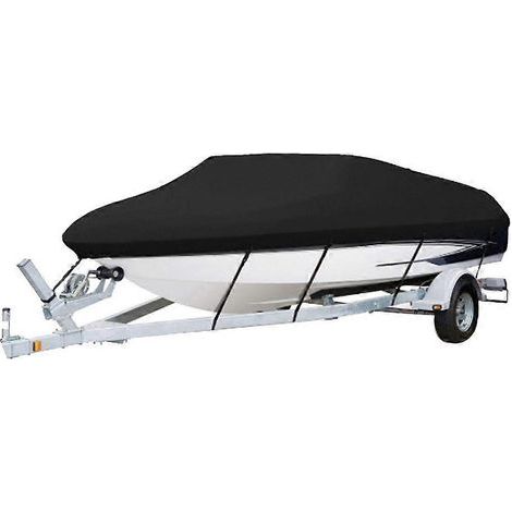 Compatible avec les yachts et les bateaux, housse de bateau de 11 à 13 pieds, protection UV, toile marine épaisse 210D, compatible avec les remorques, accessoires pour bateaux. (1/5)