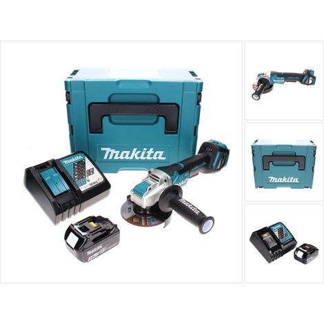Makita DGA 519 RF1J Akku Winkelschleifer 18 V 125 mm Brushless X-Lock + 1x Akku 3,0 Ah + Ladegerät + Makpac (1/5)