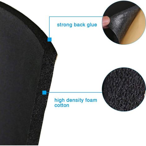 Isolation phonique insonorisee de voiture insonorisant mousse acoustique anti-bruit coton auto-adhesif isolation thermique mousse insonorisant, 1 rouleau 100 cm modele : noir MNS (1/4)