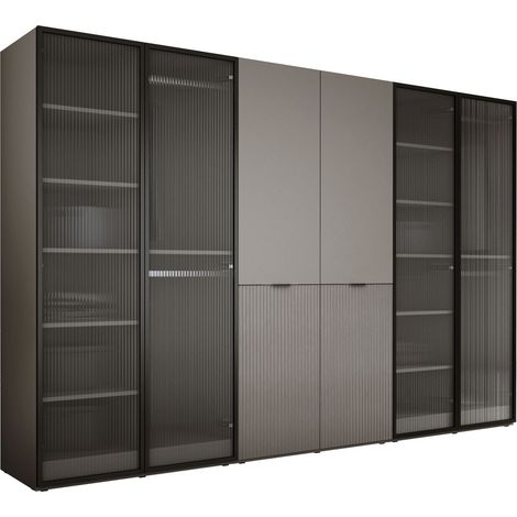 Armadio: Vetro Scanalato / Grigio Platino, 300 x 200 x 51 cm (1/5)