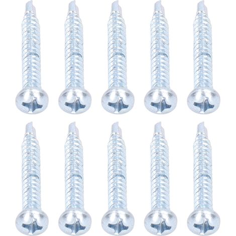 50 vis autoperceuses à tête cruciforme en acier au carbone galvanisé, tête ronde 4,2 x 32 mm (1/5)