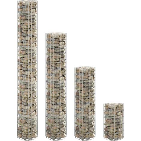 Lits surélevés à gabion circulaires 4 pcs Ø30x50/100/150/200 cm
