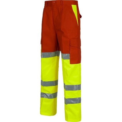 Pantalón de trabajo con tres cintas reflectantes en perneras WORKTEAM C3314 (1/3)