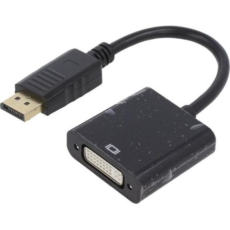 Adaptateur DisplayPort vers DVI-I 10cm noir