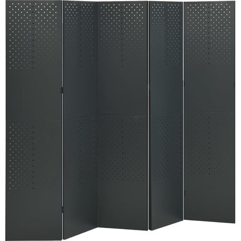 Maison Exclusive - Paravento a 5 Pannelli 2 pz Antracite 200x180 cm in Acciaio
