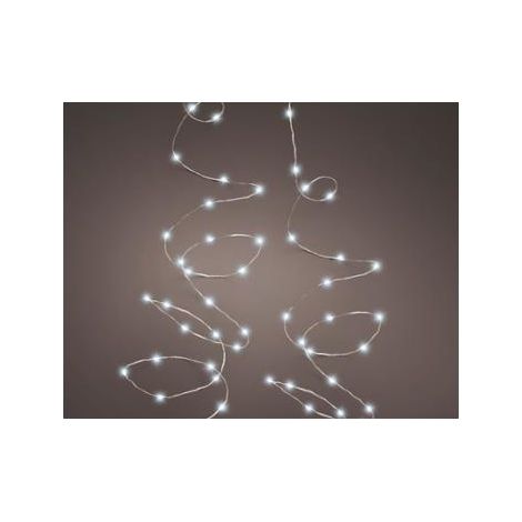Catena luminosa 240 Micro Led Bianco ghiaccio filo trasparente con giochi di luce per esterno (1/5)