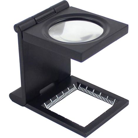 10X 28mm Mini Faltbare Lupe Zinklegierung mit Skala für Textil Optisches Glas Vergrößerungswerkzeug