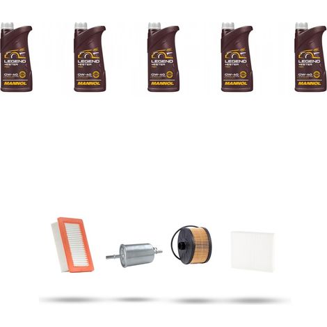 Kit tagliando 4 FILTRI e 5L OLIO compatibile con Smart Fortwo /Cabrio / ForFour (453) 0.9 66kw Dal 2014 (1/5)