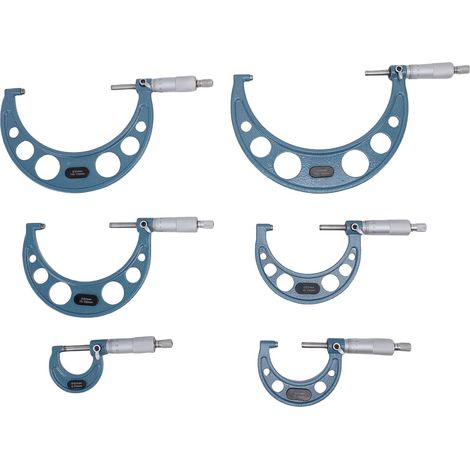Ensemble de 6 Micromètres Extérieurs, Graduation 0,01 Mm, Micromètre Machiniste, Plage 0-150 Mm, Outil de Mesure d'arrêt à Cliquet avec Boîte Rembourrée, Idéal pour des Mesures Précises (1/5)