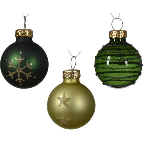 Palline natalizie in vetro decorazione per albero di natale da Ø 3 cm, tubo da 9 pezzi -Bianco