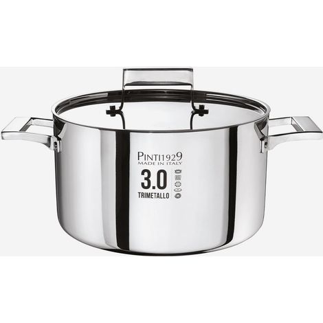 Casseruola alta in acciaio trimetallo induzione Made in Italy 3.0