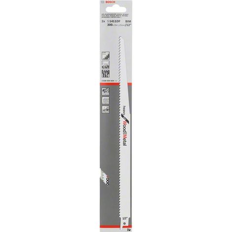 Bosch Säbelsägeblatt S 1411 DF Heavy for Wood and Metal - 2 Stück