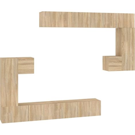 Porta TV multimediale scaffale per televisione credenza per televisione sala da pranzo soggiorno camera da letto a parete rovere Sonoma derivati del legno marrone 020028167